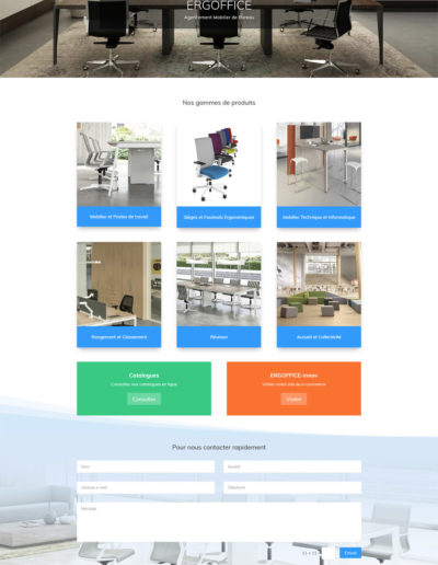 Page d'accueil du site ERGOFFICE