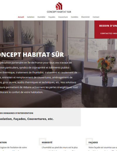 Concept Habitat Sûr - page d'accueil