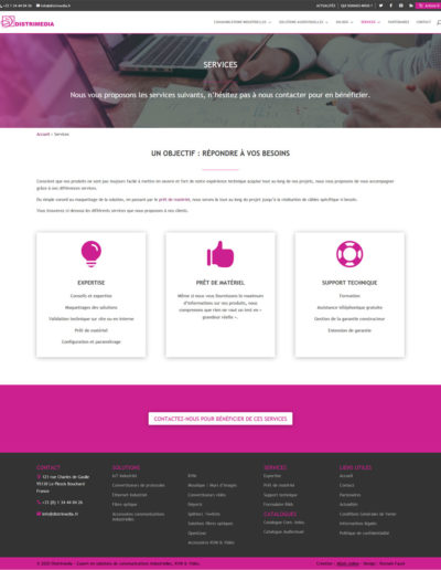 Distrimédia - page services