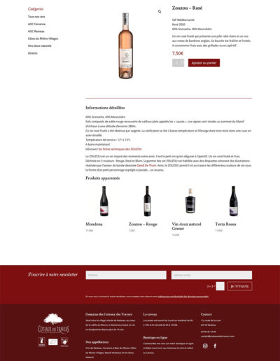 Domaine des Coteaux des Travers - Page produit