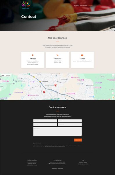 Culture et Loisirs : page contact